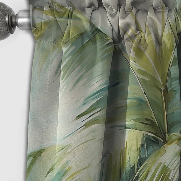 NEW Design Art Set of 2 Palm Trees Blackout Print Watercolor Window Panels Drape - Picture 4 of 4